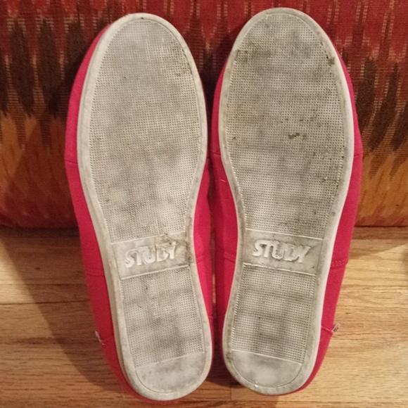 Men's Red STUDY Casual Canvas Sneaker Sz 9.5 - Picture 6 of 6